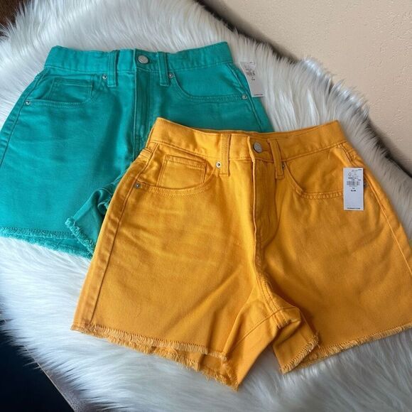 Old Navy Girls High Rise Cut Off Jean Shorts Bundle Size 14 Slim - Picture 1 of 12
